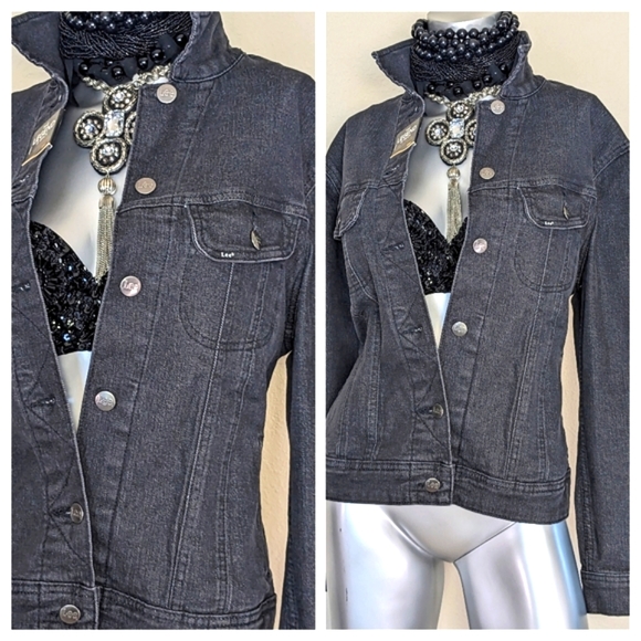LEE Denim Relaxed Fit Button Down Cotton Blend & Spandex Jacket - Picture 7 of 15
